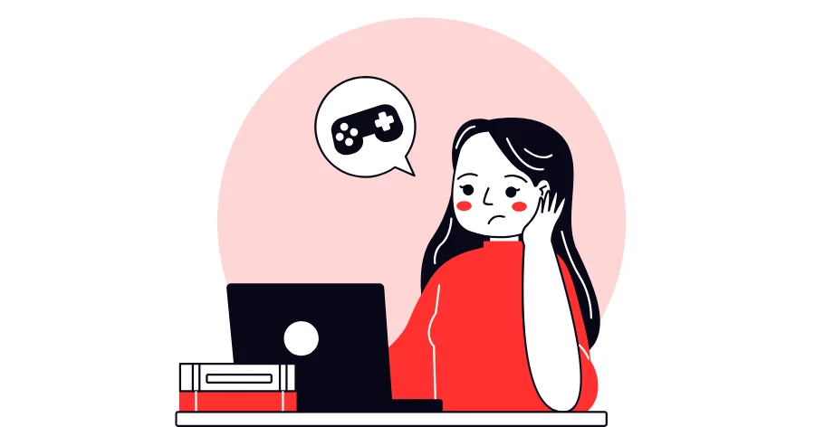 disctracted woman cartoon